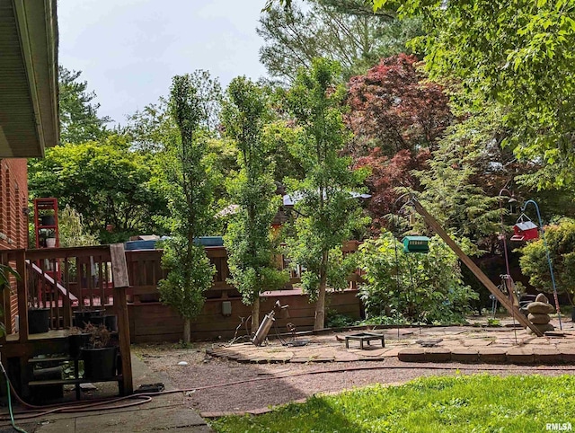 view of yard with a playground