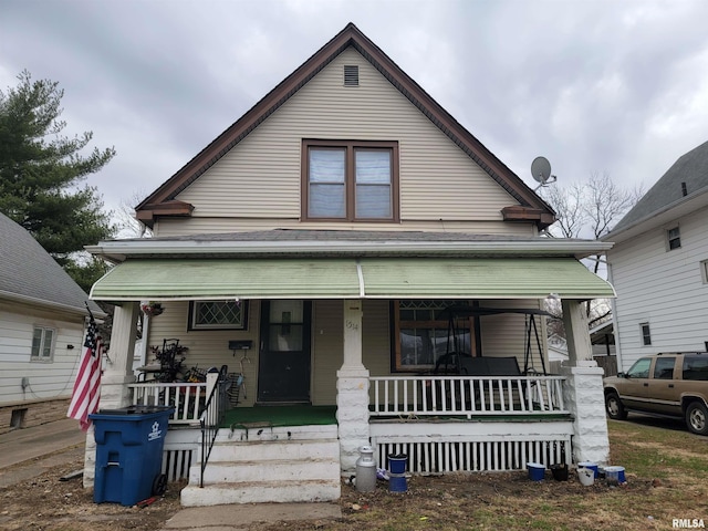 bungalow-style house featuring covered porch