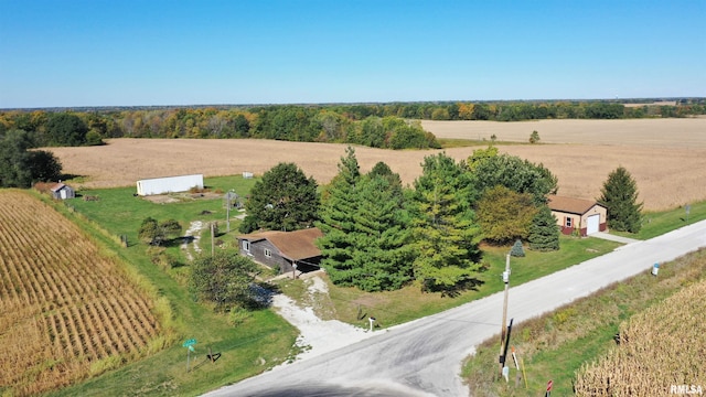 aerial view featuring a rural view