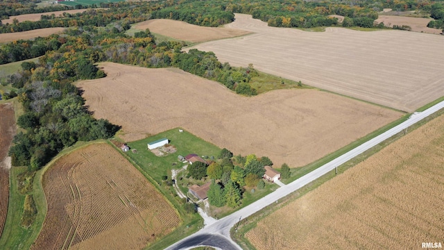 bird's eye view with a rural view