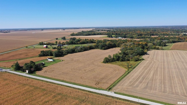 aerial view with a rural view