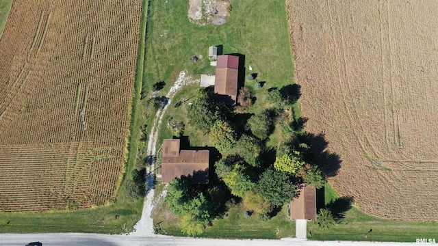 aerial view with a rural view