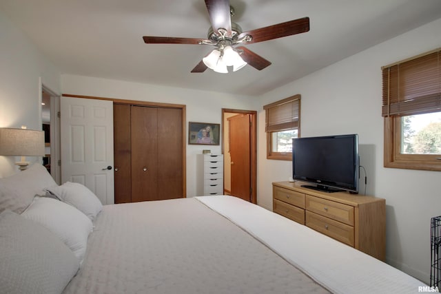 bedroom with ceiling fan