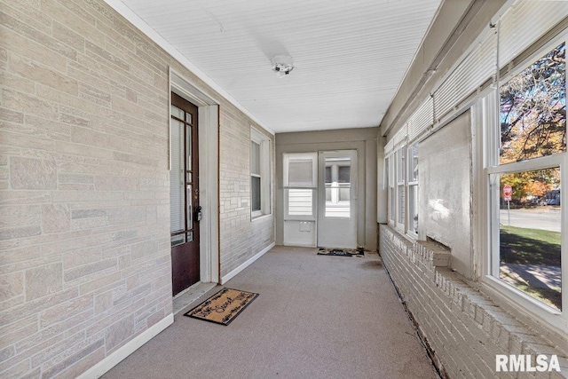 view of unfurnished sunroom