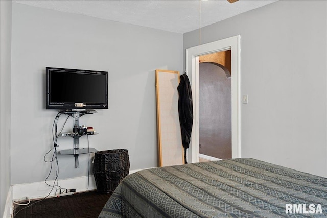 bedroom with a textured ceiling