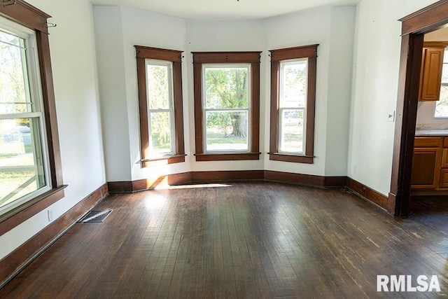 empty room featuring dark wood-type flooring