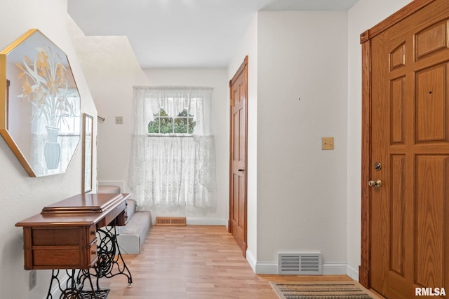 foyer entrance featuring light hardwood / wood-style flooring