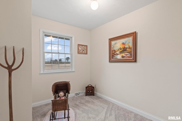 sitting room with carpet