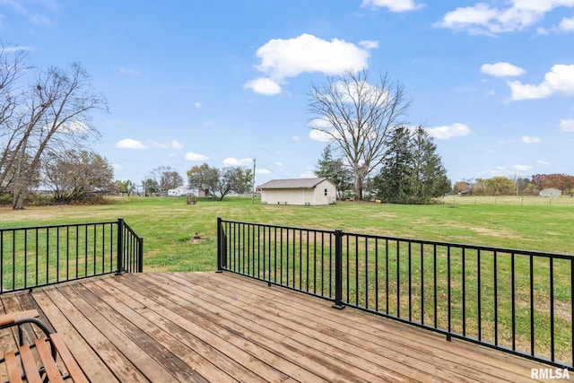 deck featuring a yard