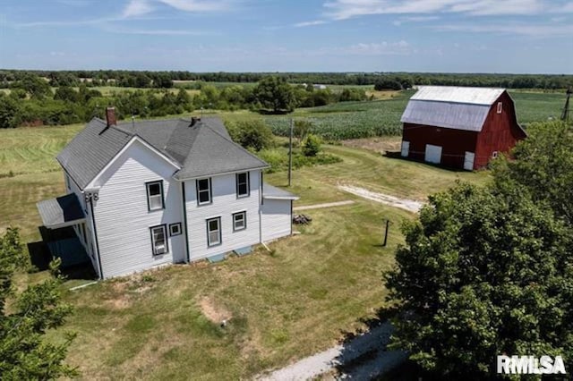 bird's eye view with a rural view