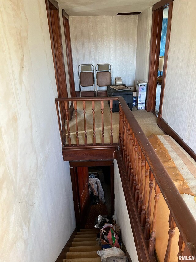 321 N County Road 1200, West Point, IL 62380 - stairs with wallpapered walls