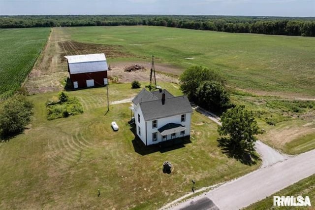 aerial view featuring a rural view