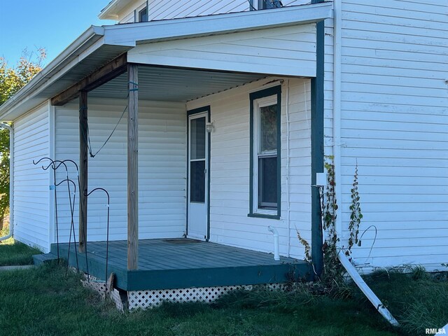 321 N County Road 1200, West Point, IL 62380 - view of property exterior featuring a wooden deck