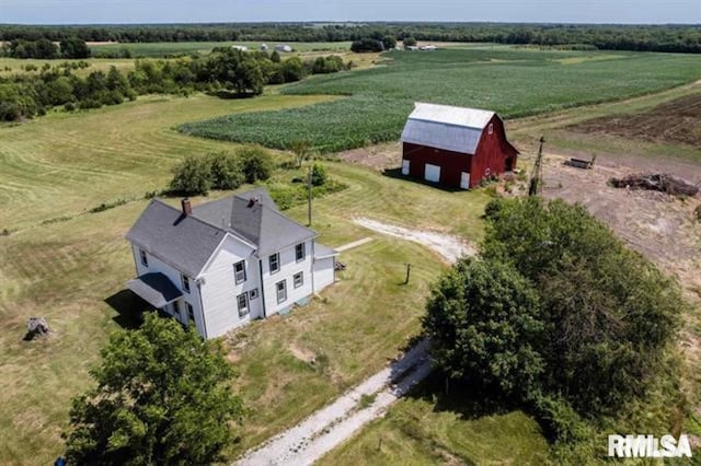 drone / aerial view featuring a rural view