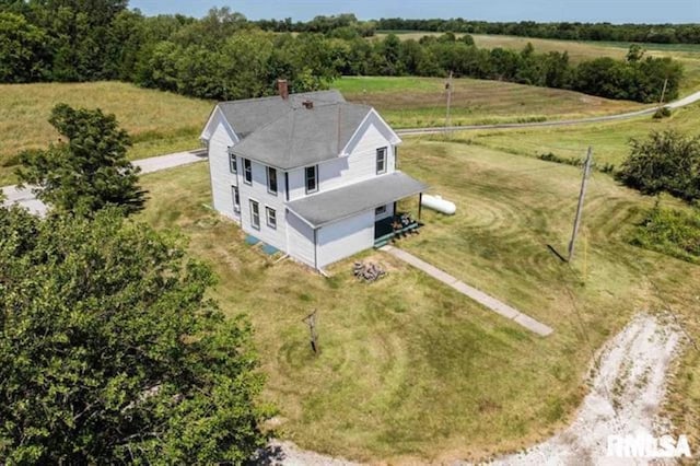 bird's eye view with a rural view