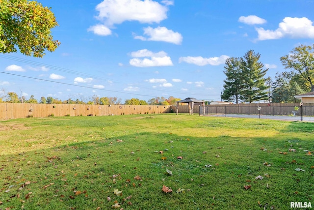 view of yard with a gazebo