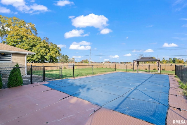 view of pool with a gazebo and a patio area