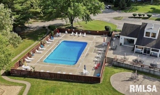 view of pool with a patio area