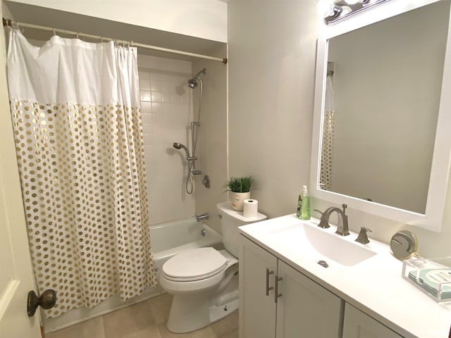 77 Country Pl Unit 77, Springfield, IL 62703 - full bathroom featuring shower / bath combo with shower curtain, vanity, and tile patterned flooring