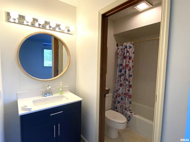 77 Country Pl Unit 77, Springfield, IL 62703 - full bathroom with vanity, tile patterned flooring, and shower / bath combo with shower curtain
