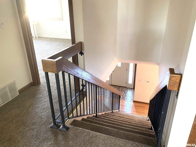 77 Country Pl Unit 77, Springfield, IL 62703 - stairway featuring baseboards and carpet flooring