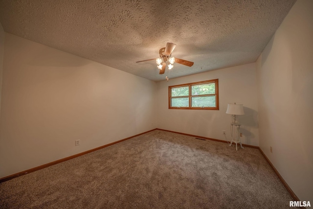 77 Country Pl Unit 77, Springfield, IL 62703 - unfurnished room featuring carpet, ceiling fan, and a textured ceiling