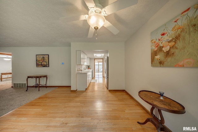 77 Country Pl Unit 77, Springfield, IL 62703 - hallway featuring light wood finished floors and a textured ceiling