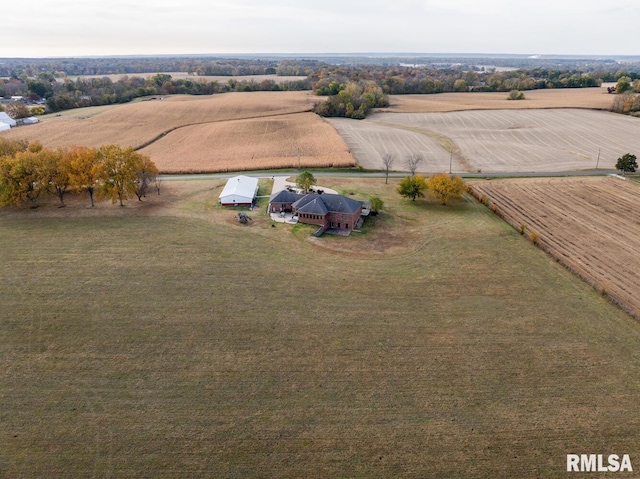 drone / aerial view with a rural view