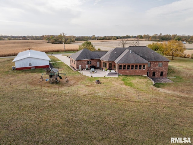 bird's eye view featuring a rural view