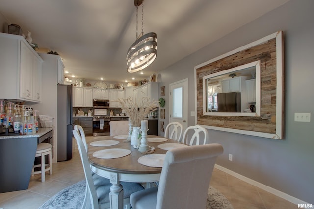 view of tiled dining space