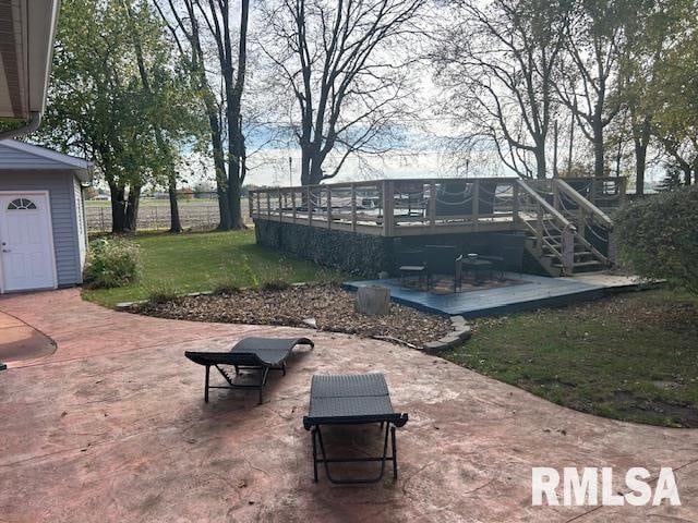 view of patio with a deck