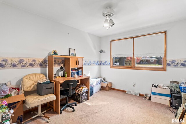 1031 Francella Ct, Springfield, IL 62702 - home office featuring carpet flooring and visible vents