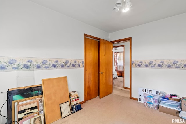 interior space featuring carpet flooring