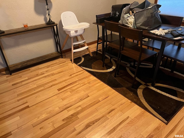 interior space with light hardwood / wood-style floors