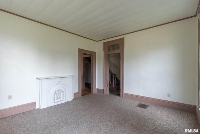 interior space featuring crown molding