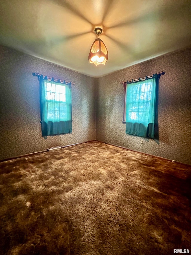 unfurnished room with carpet floors