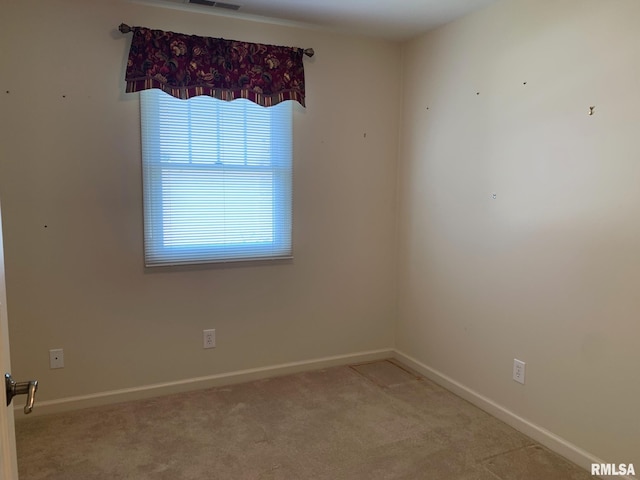 empty room featuring a wealth of natural light and light carpet