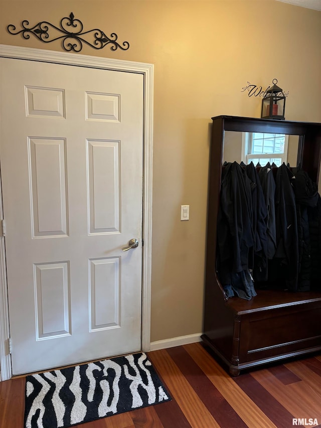 entrance foyer featuring dark hardwood / wood-style floors
