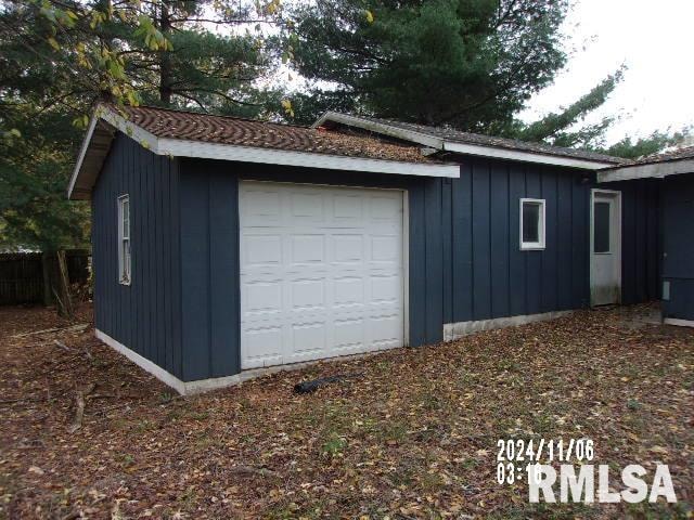 view of garage