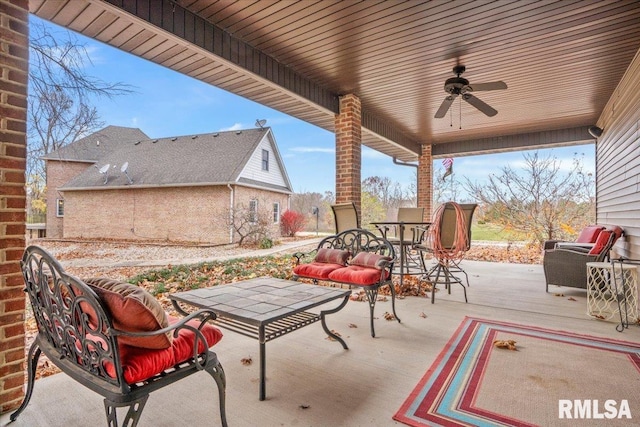 view of patio / terrace with ceiling fan