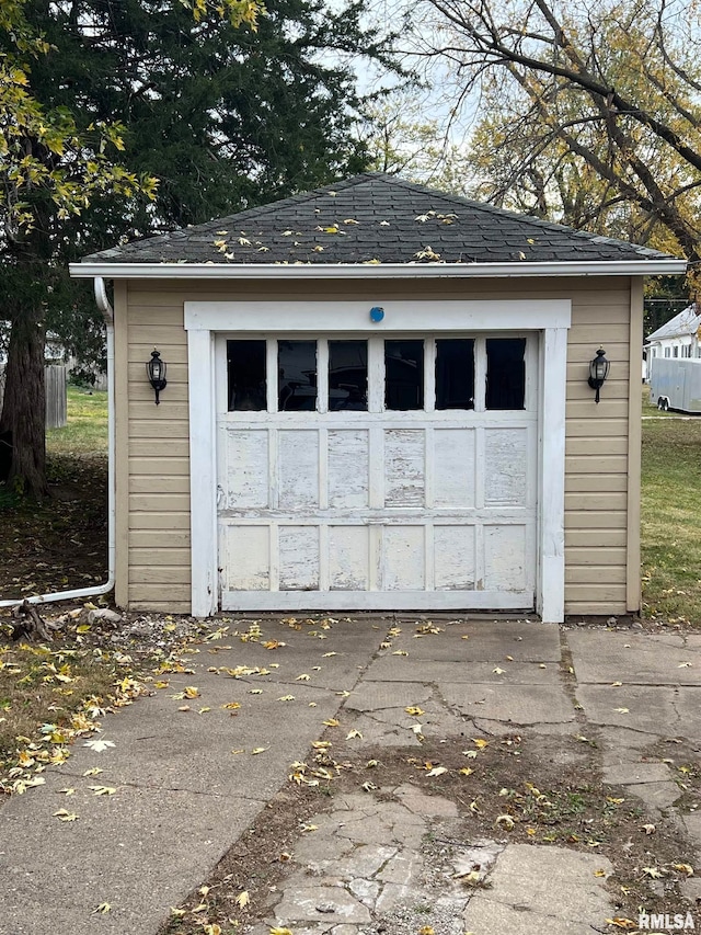 view of garage