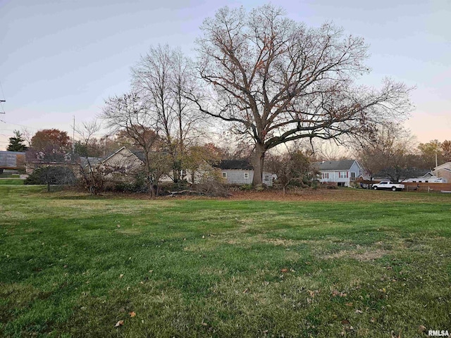 view of yard at dusk