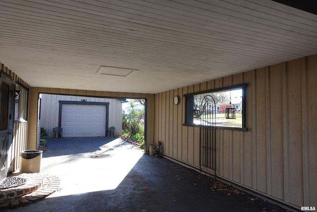 view of garage