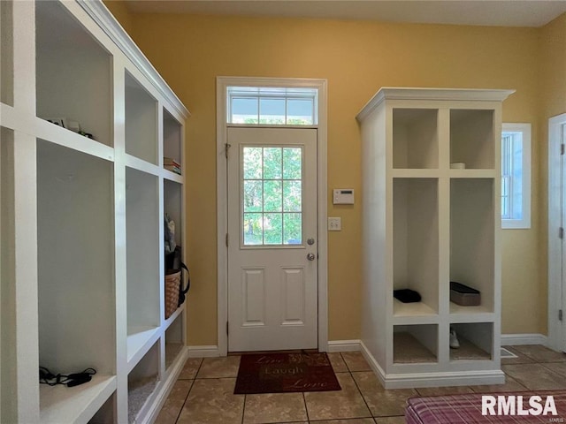 mudroom featuring tile patterned floors