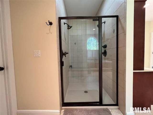 bathroom with an enclosed shower