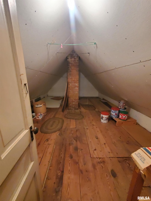 view of unfinished attic