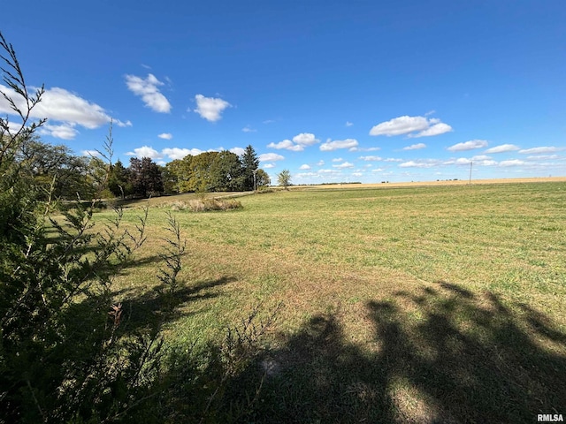 view of yard with a rural view