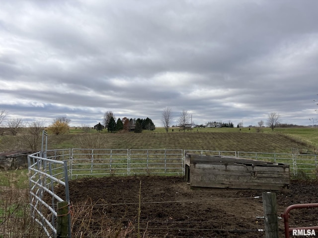 view of yard featuring a rural view