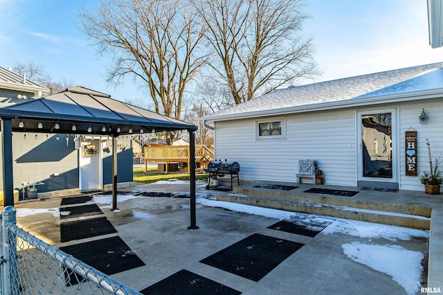 view of patio / terrace with a grill