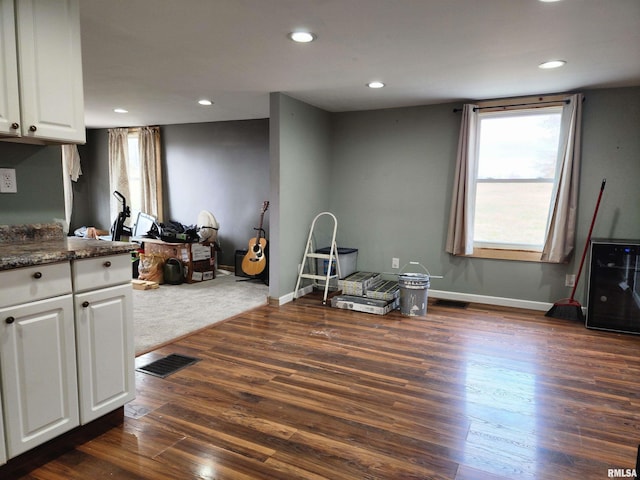 misc room with dark hardwood / wood-style flooring